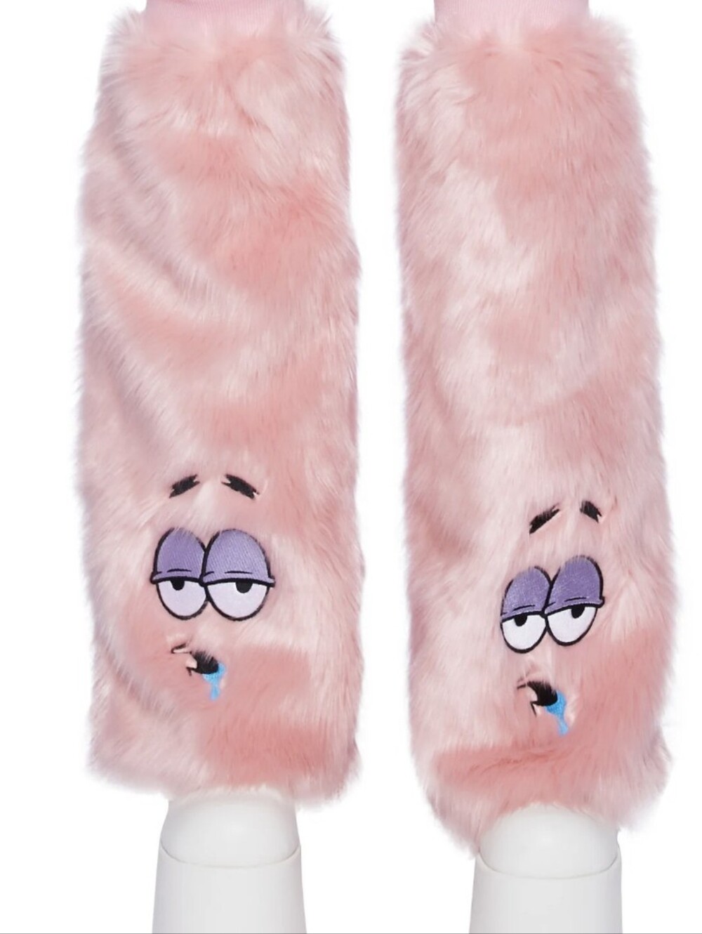 Dolls Kill Bright pink Faux Fur Sponge Bob Leg Warmers